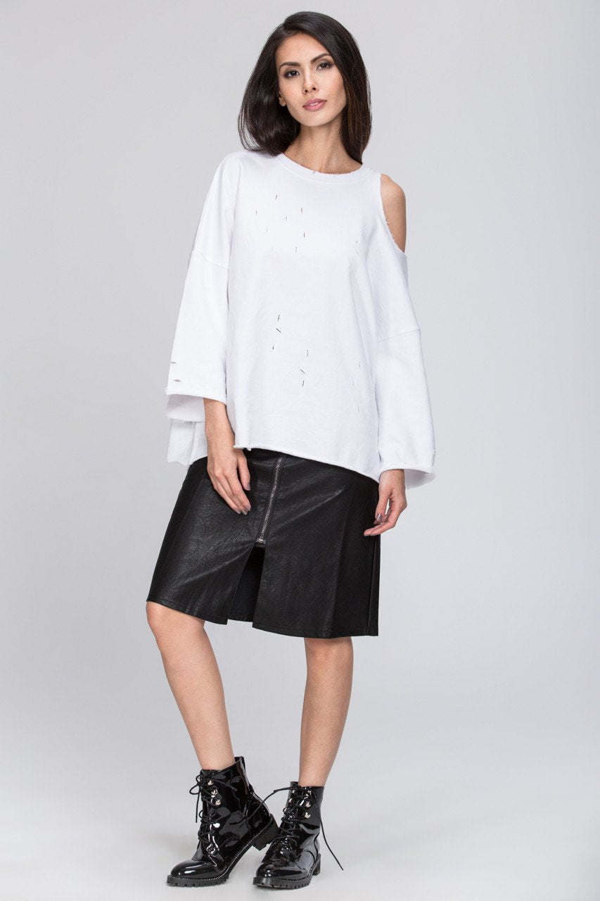 Zip Line Faux Leather Skirt - ownthelooks-Development Zip Line Faux Leather Skirt - ownthelooks-Development