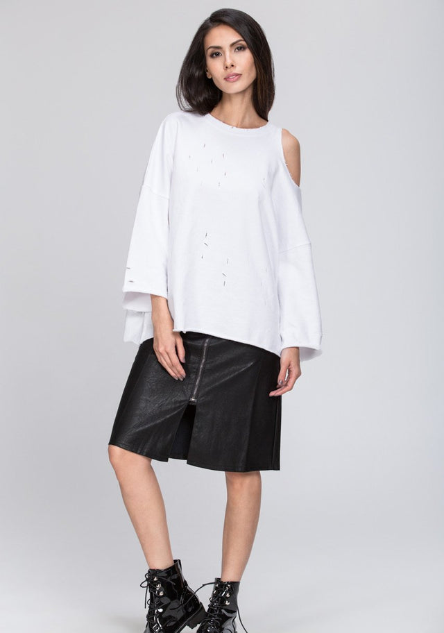 Zip Line Faux Leather Skirt - ownthelooks-Development