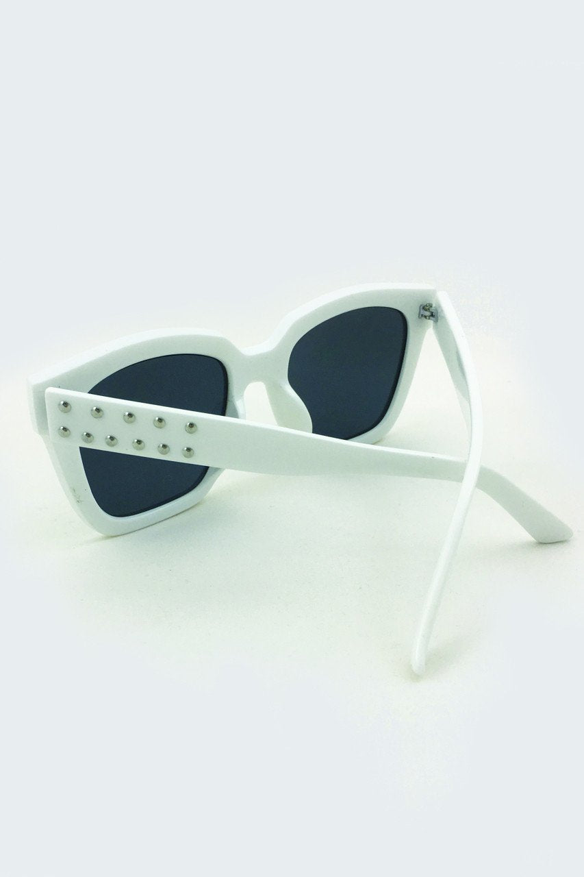 White Studded Wayfarer - ownthelooks-Development White Studded Wayfarer - ownthelooks-Development