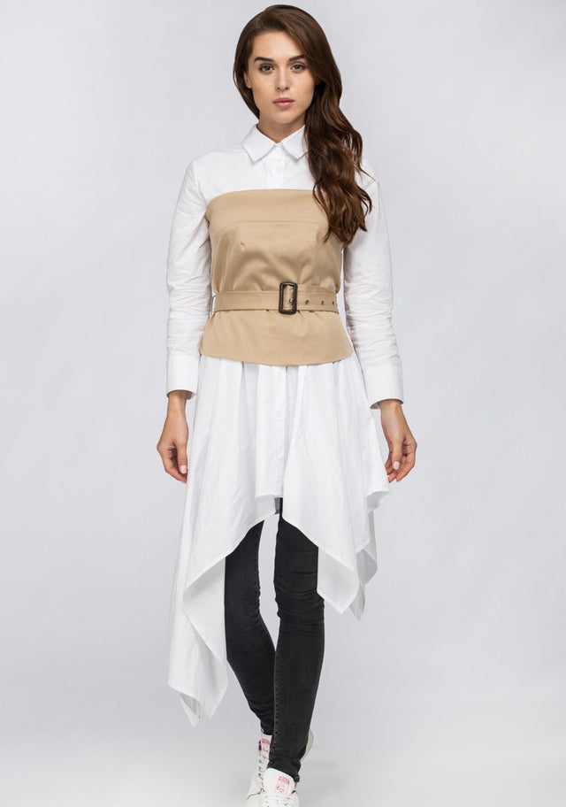 White Belt Corset Midi Dress - ownthelooks-Development