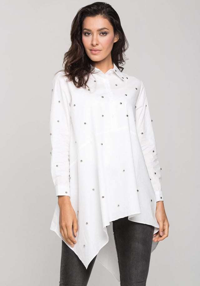 White Embellished Tent Top - ownthelooks-Development
