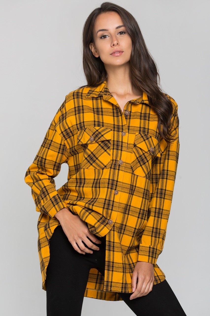 Yellow and Black Plaid Button Up Top - ownthelooks-Development Yellow and Black Plaid Button Up Top - ownthelooks-Development