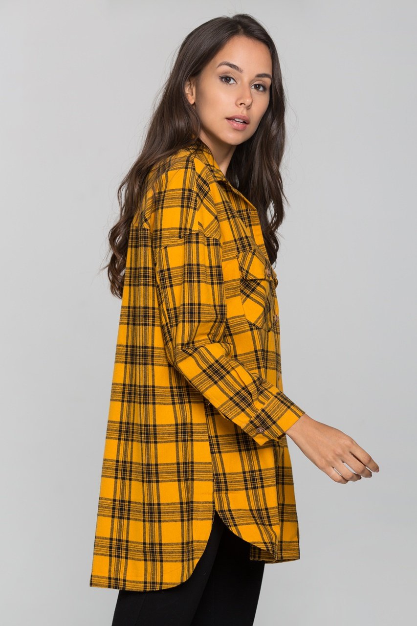 Yellow and Black Plaid Button Up Top - ownthelooks-Development Yellow and Black Plaid Button Up Top - ownthelooks-Development