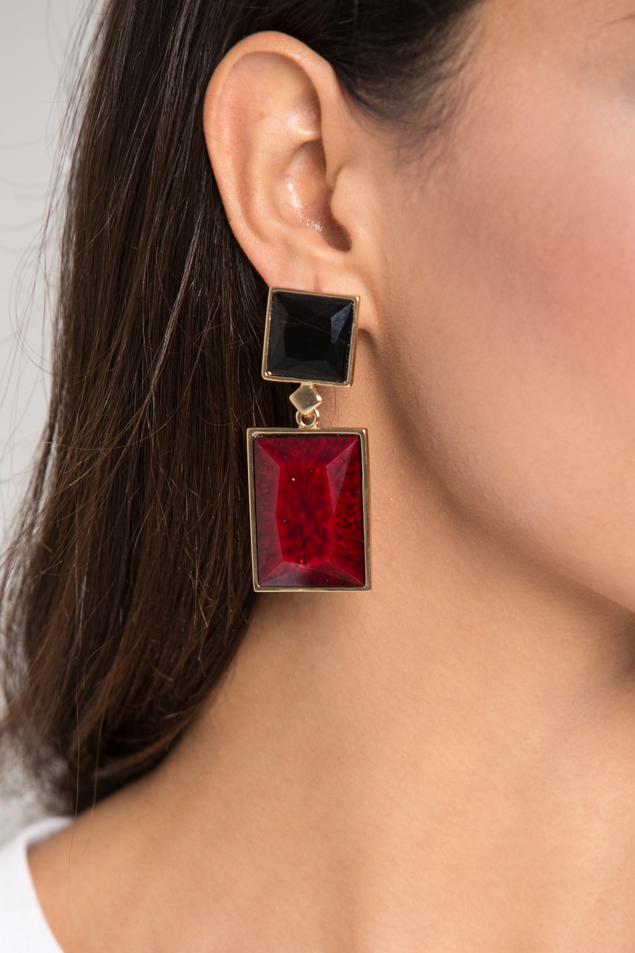 Black Onyx and Coral Earrings - ownthelooks-Development Black Onyx and Coral Earrings - ownthelooks-Development