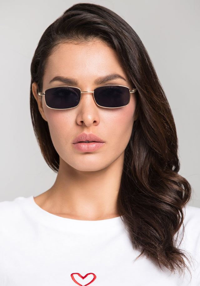 Black Square Slim Vintage Sunglasses - ownthelooks-Development