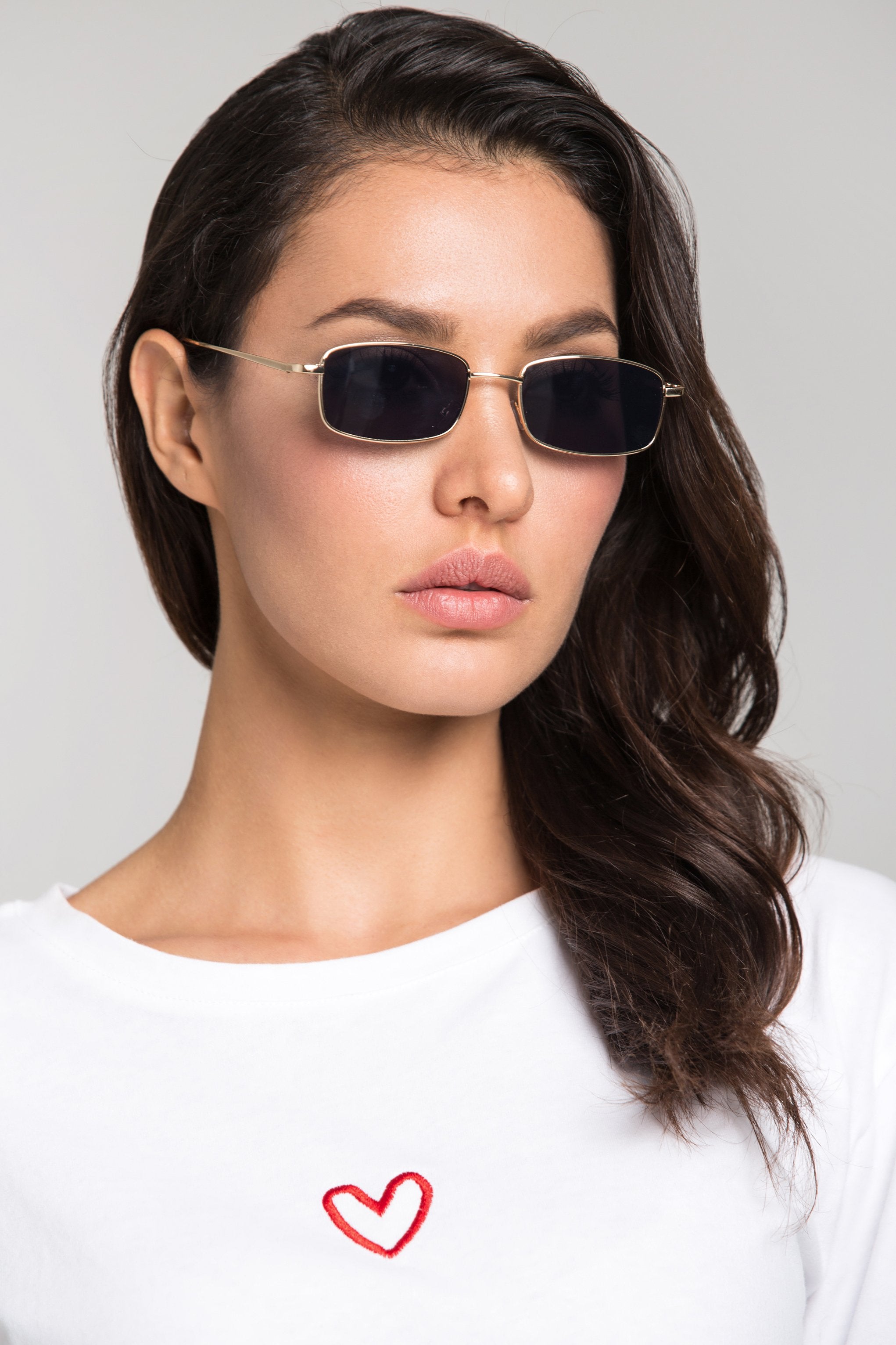 Black Square Slim Vintage Sunglasses - ownthelooks-Development Black Square Slim Vintage Sunglasses - ownthelooks-Development