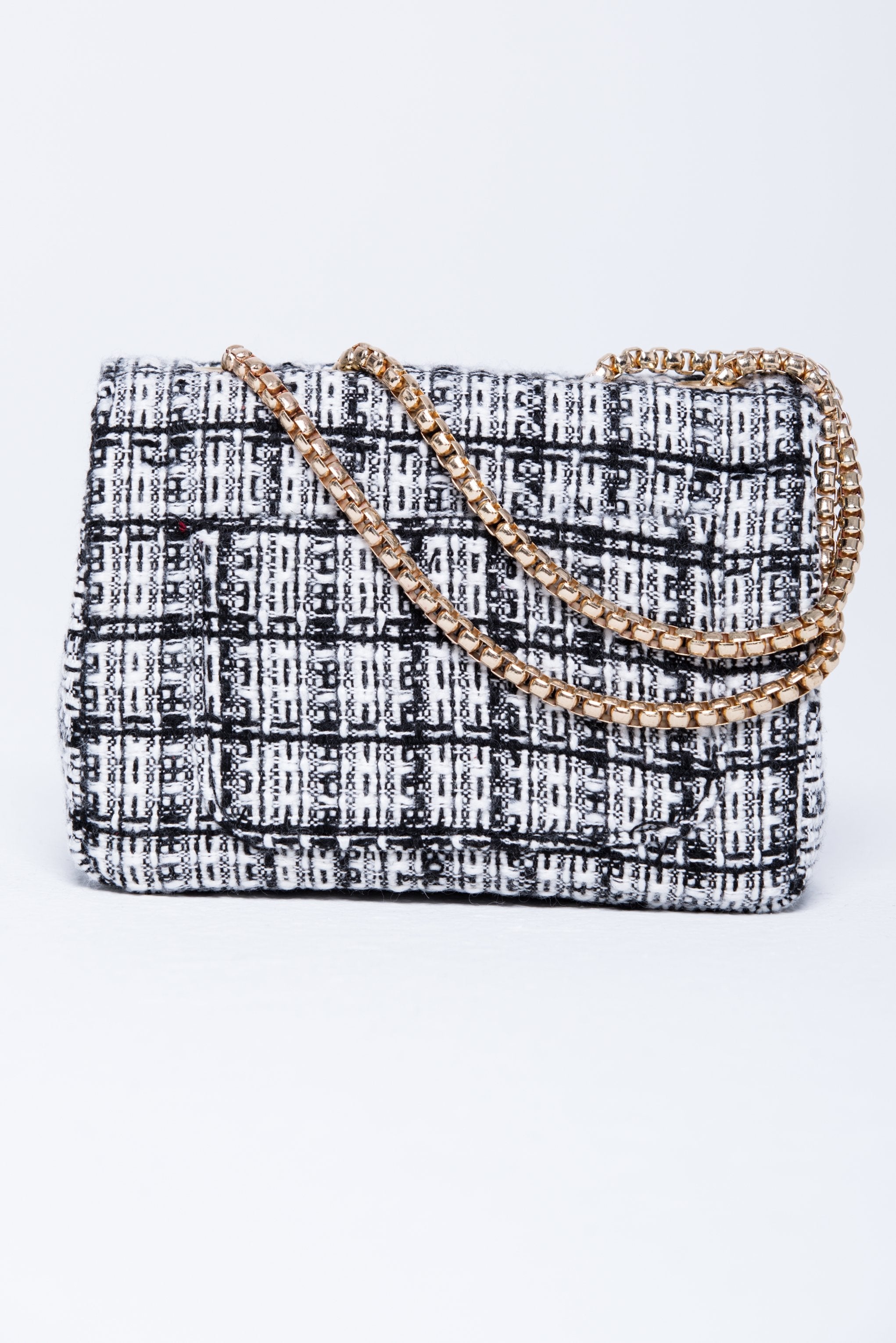 Black and White Threaded Royal Sling Bag - ownthelooks-Development Black and White Threaded Royal Sling Bag - ownthelooks-Development