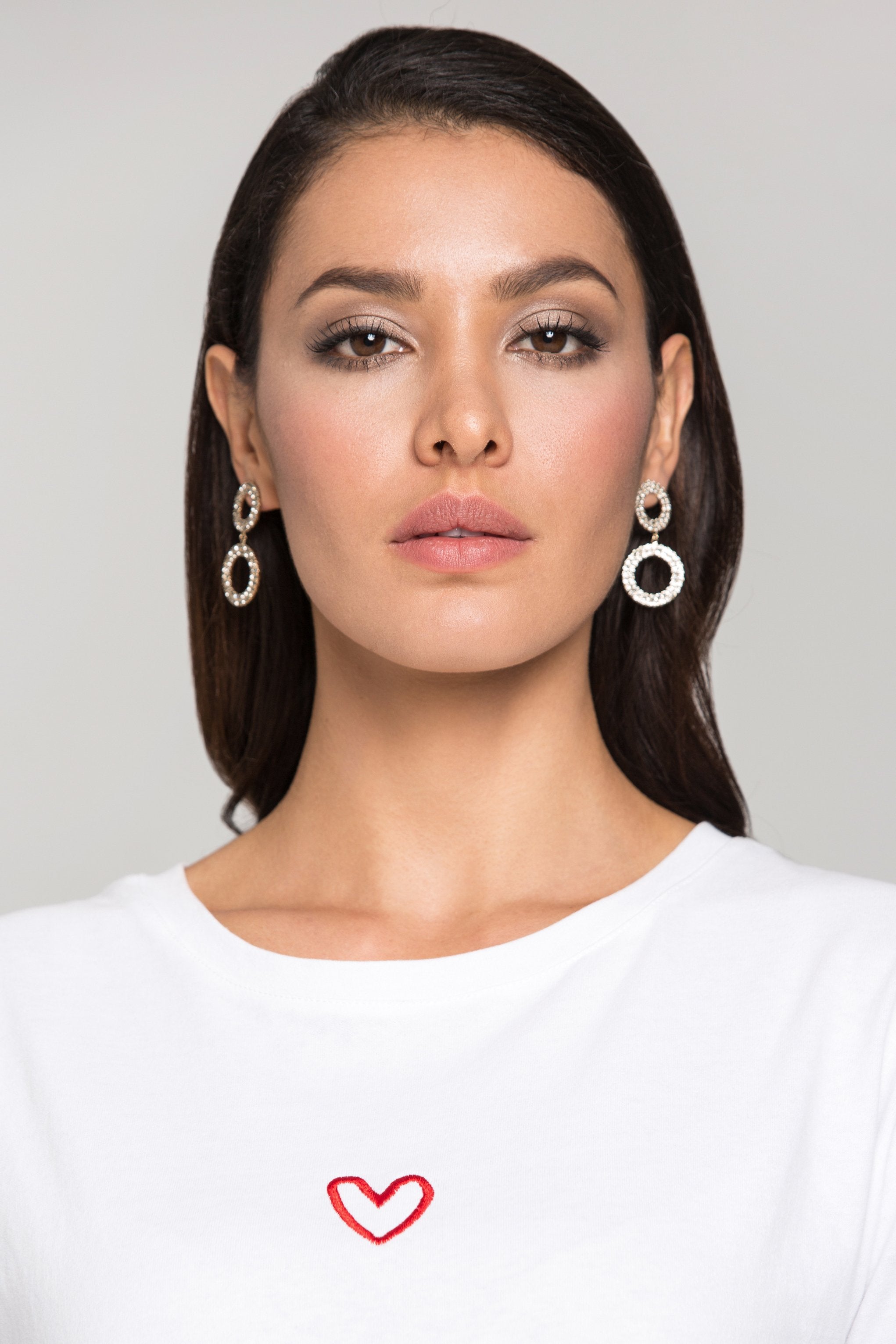 Circle Studded Drop Earrings - ownthelooks-Development Circle Studded Drop Earrings - ownthelooks-Development