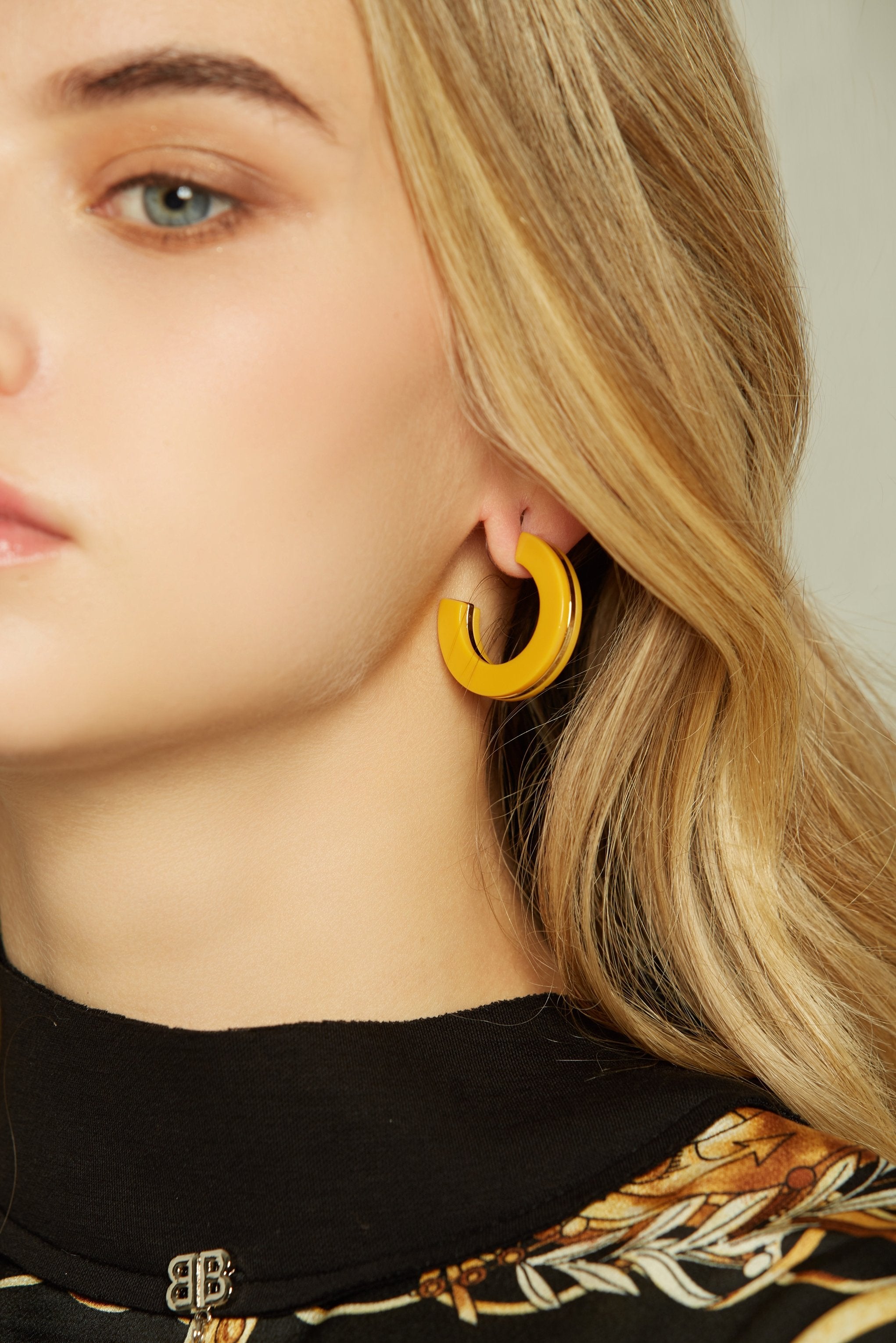 Citrine Resin Hoop Earrings - ownthelooks-Development Citrine Resin Hoop Earrings - ownthelooks-Development