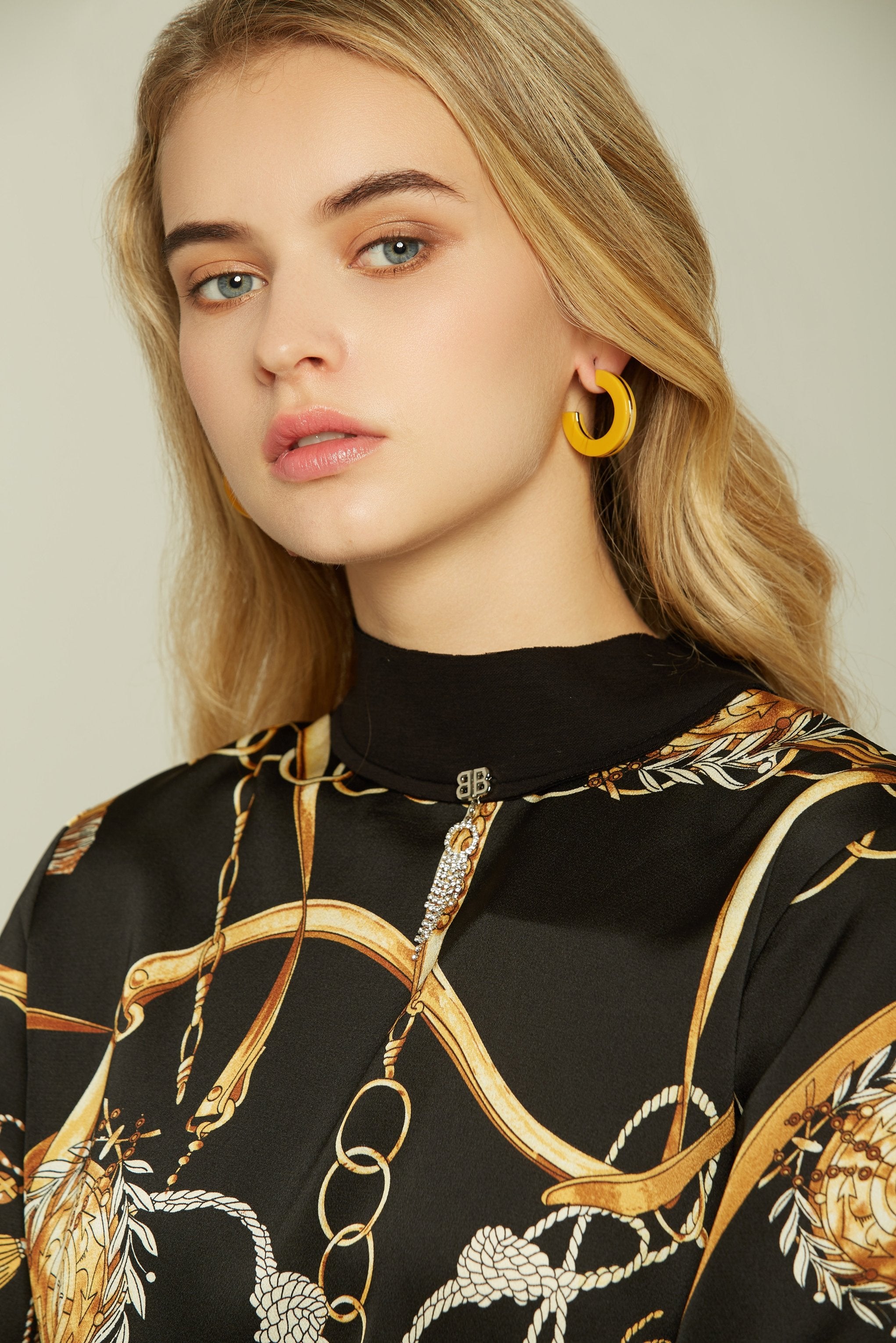 Citrine Resin Hoop Earrings - ownthelooks-Development Citrine Resin Hoop Earrings - ownthelooks-Development