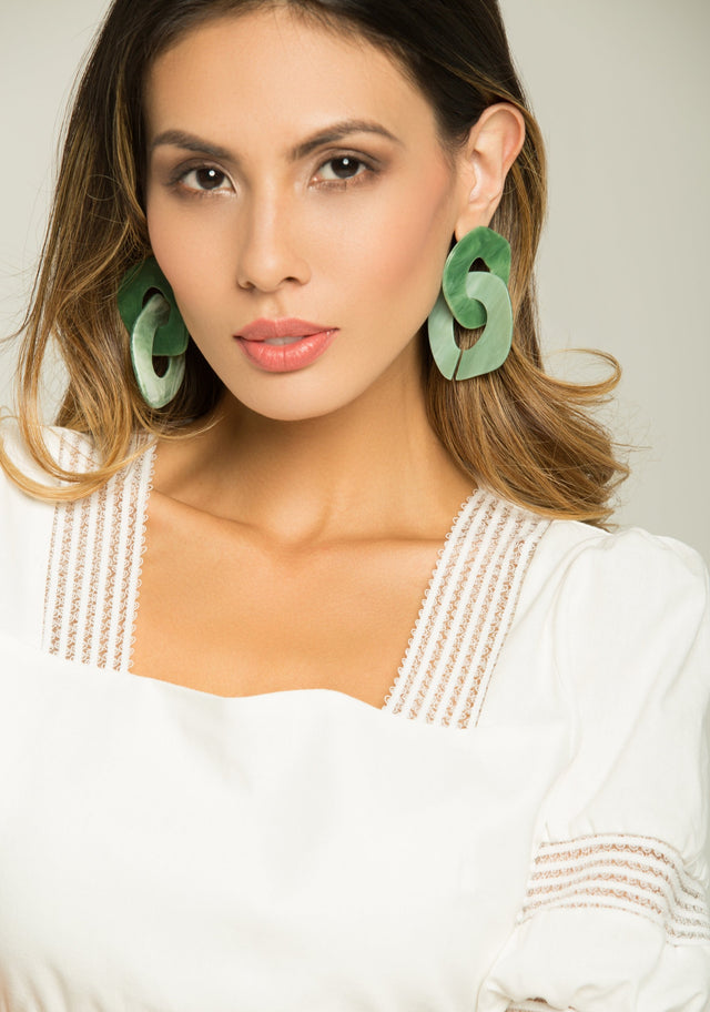 Emerald Acrylic Drop Earrings - ownthelooks-Development