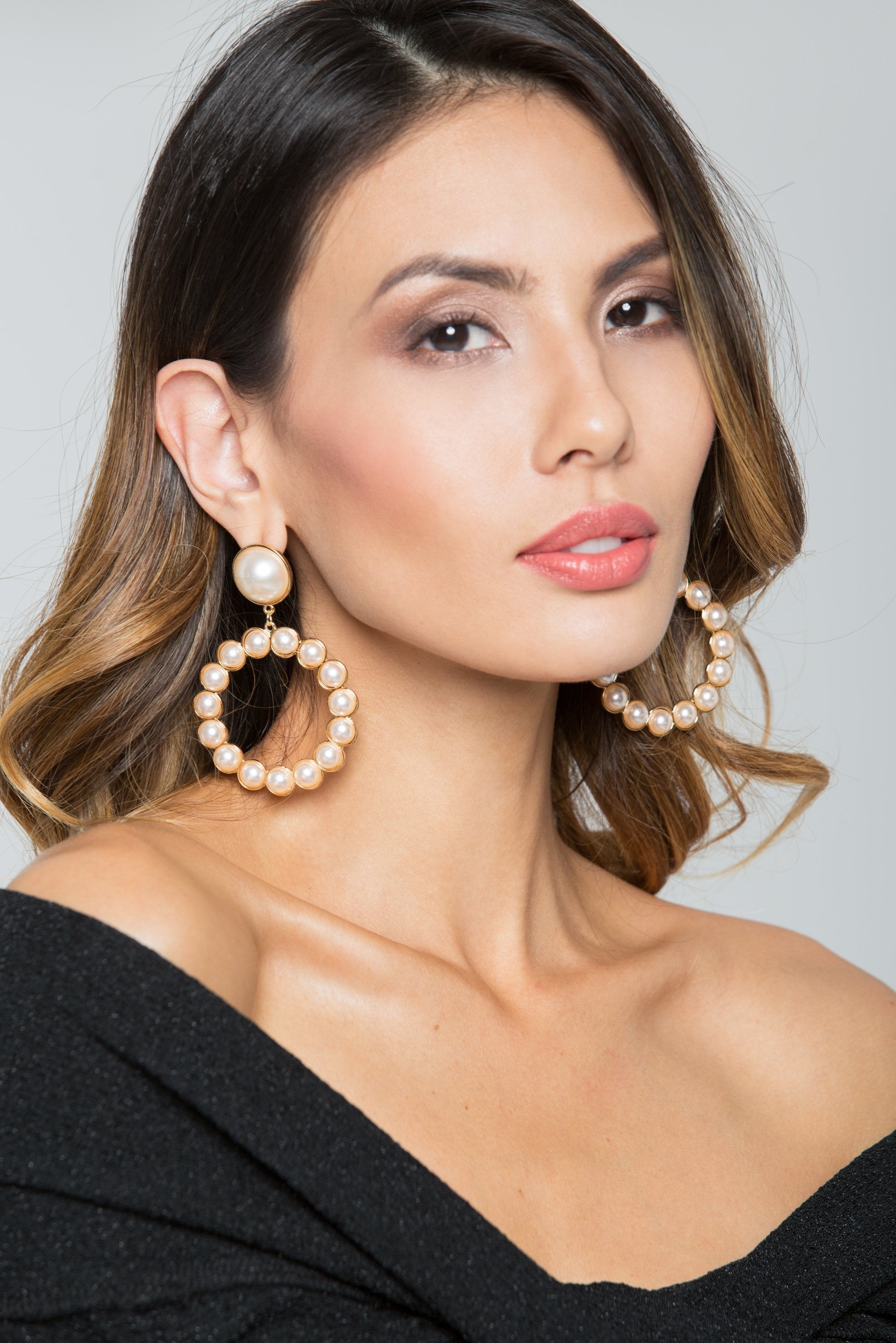 Faux Pearl Wrap Round Drop Earrings - ownthelooks-Development Faux Pearl Wrap Round Drop Earrings - ownthelooks-Development