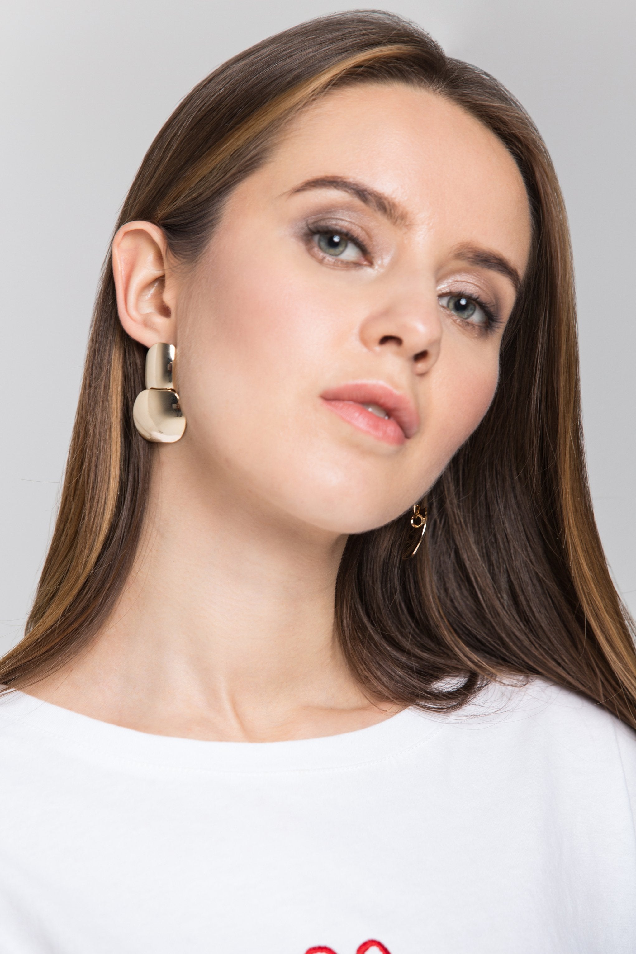 Gold Double Dome Button Earrings - ownthelooks-Development Gold Double Dome Button Earrings - ownthelooks-Development