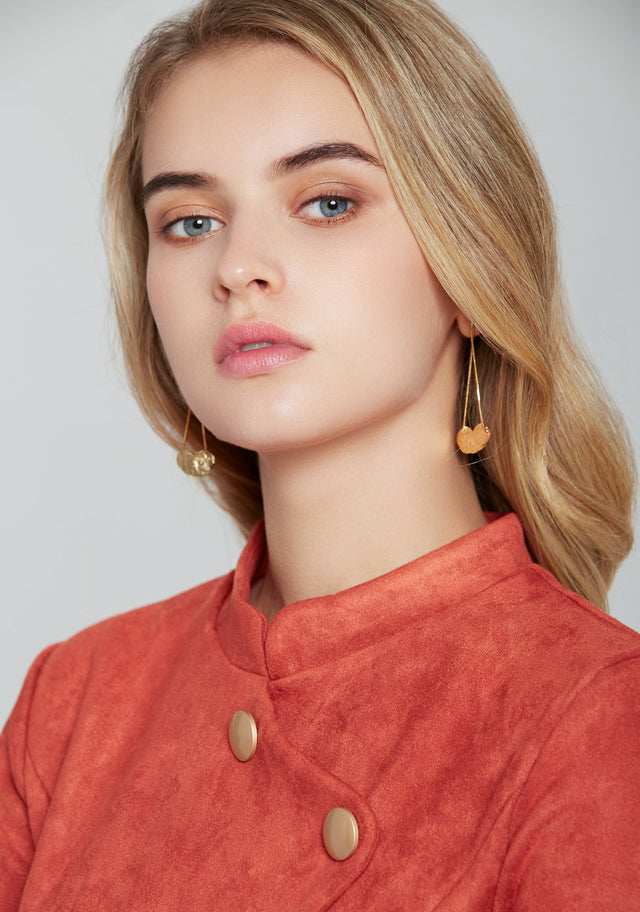 Gold and Mini Round Plates Tassel Earrings - ownthelooks-Development