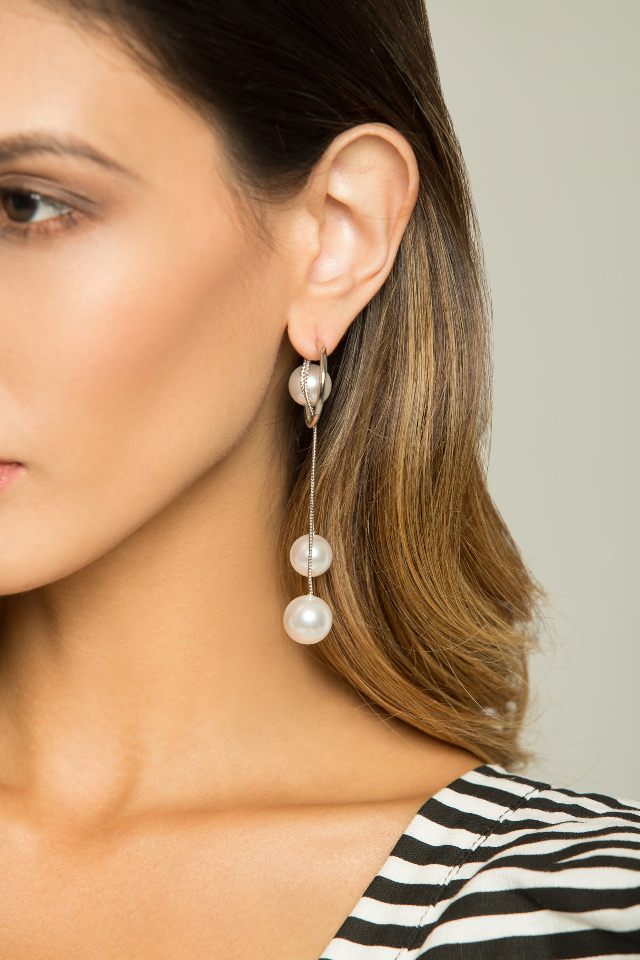Hoop and Faux Pearl Drop Earrings - ownthelooks-Development Hoop and Faux Pearl Drop Earrings - ownthelooks-Development