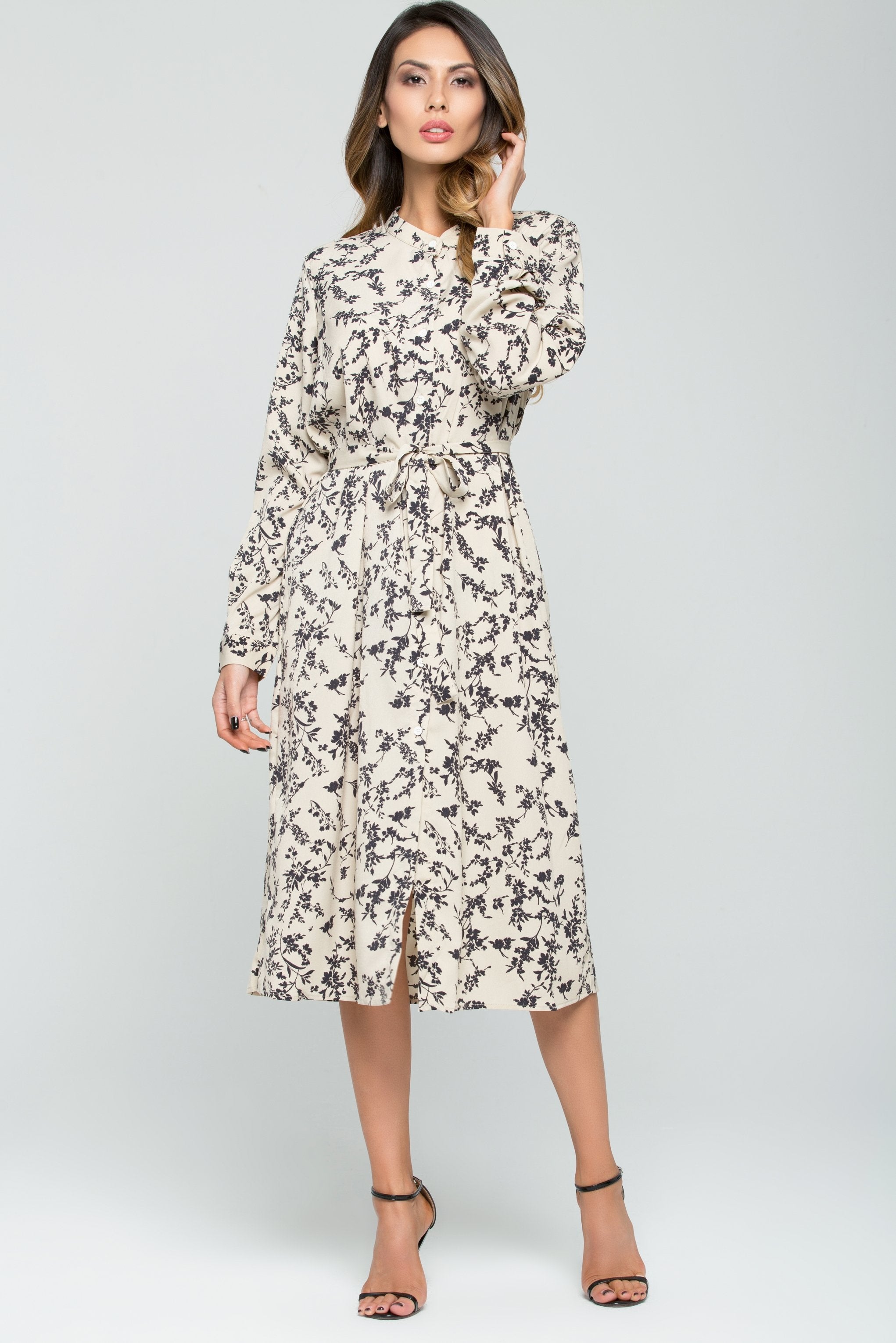 Light Beech and Black Forest Button-up Maxi Dress - ownthelooks-Development Light Beech and Black Forest Button-up Maxi Dress - ownthelooks-Development