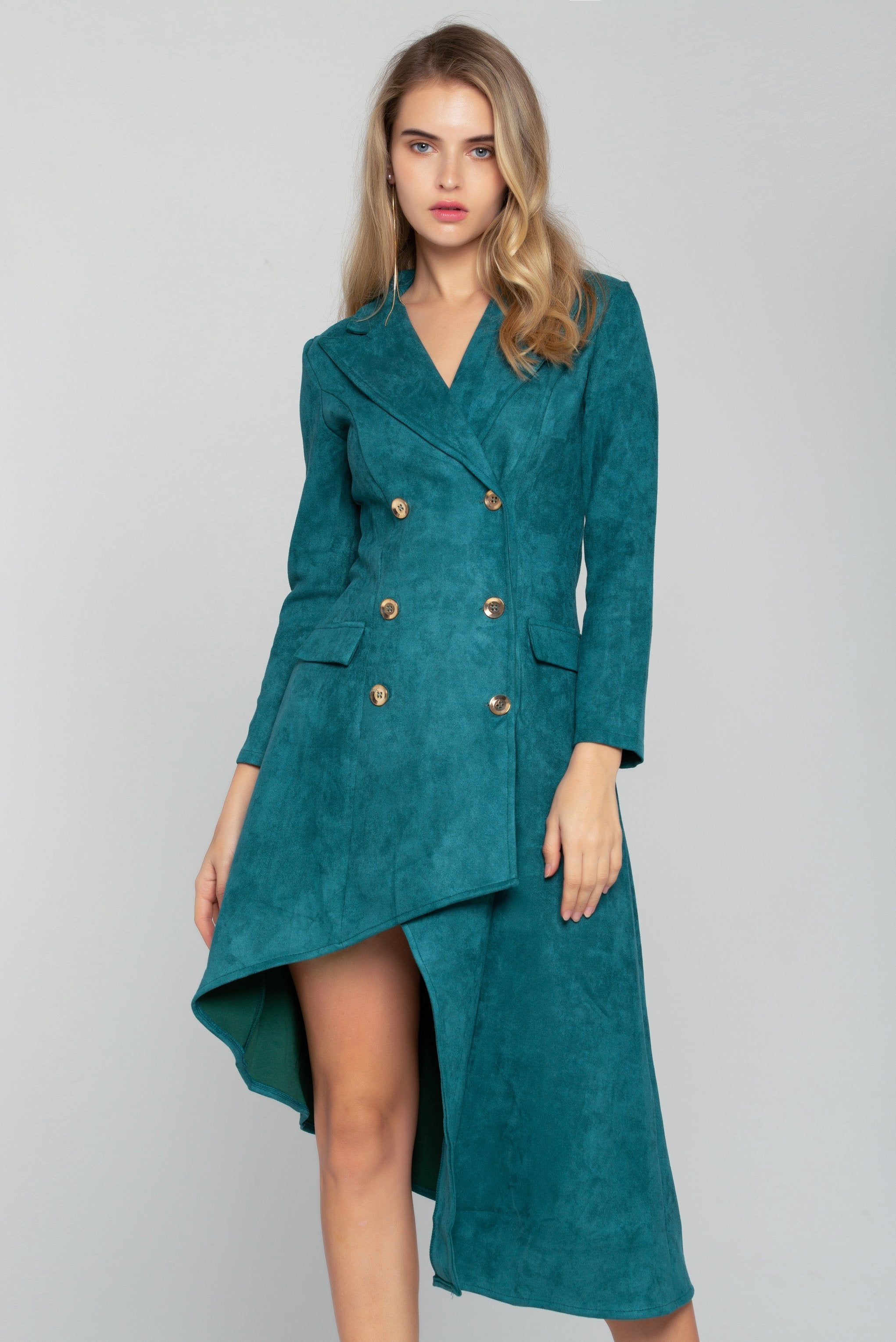 Parakeet Asymmetrical Double Breasted Blazer Dress - ownthelooks-Development Parakeet Asymmetrical Double Breasted Blazer Dress - ownthelooks-Development