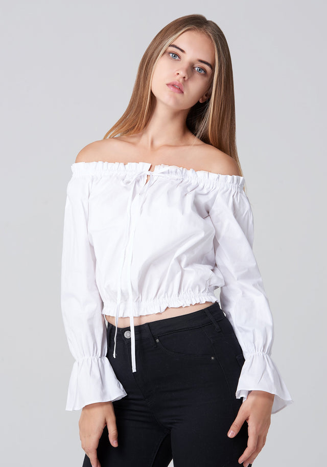 White Sabrina Top - ownthelooks-Development
