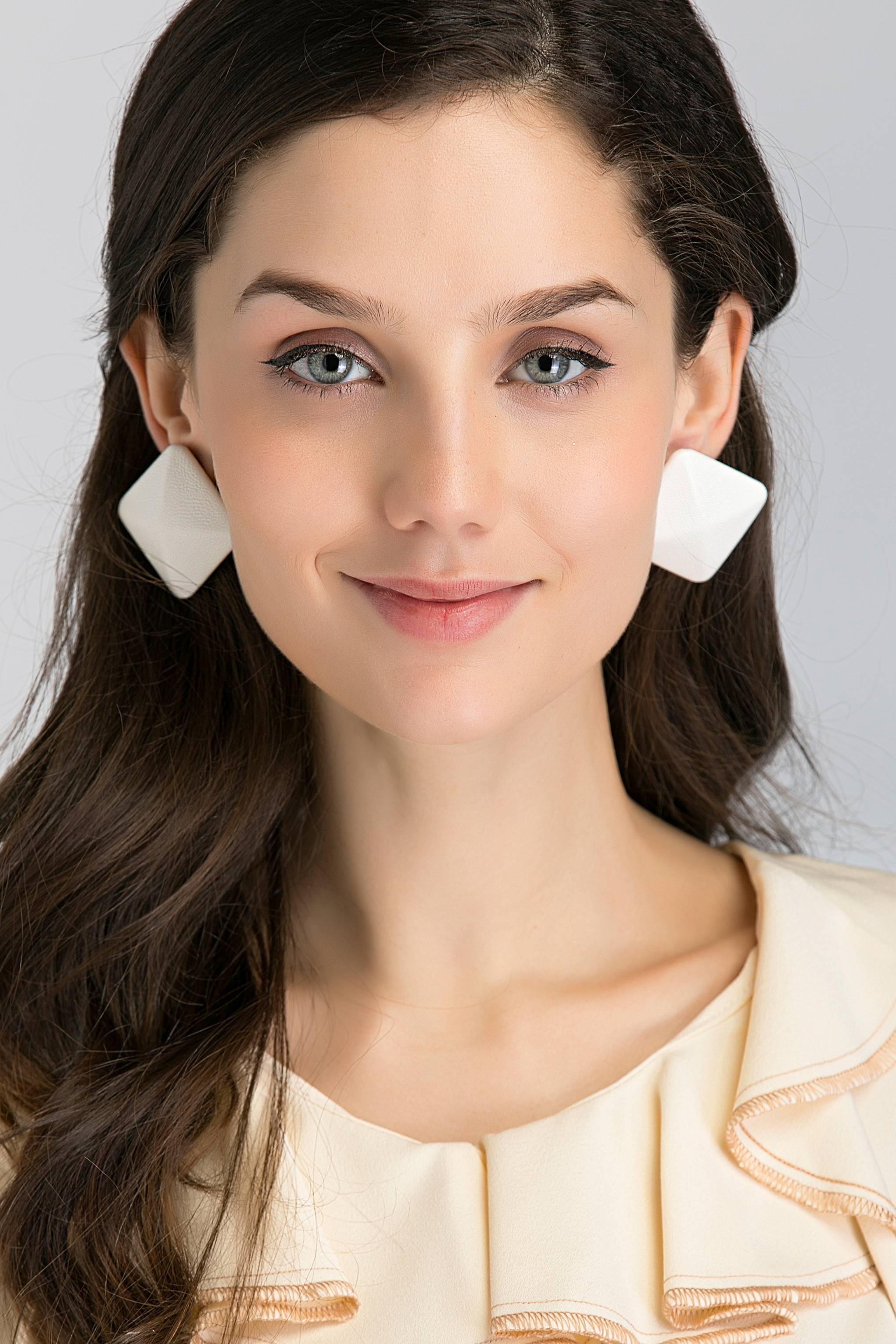 White Square Button Earrings - ownthelooks-Development White Square Button Earrings - ownthelooks-Development