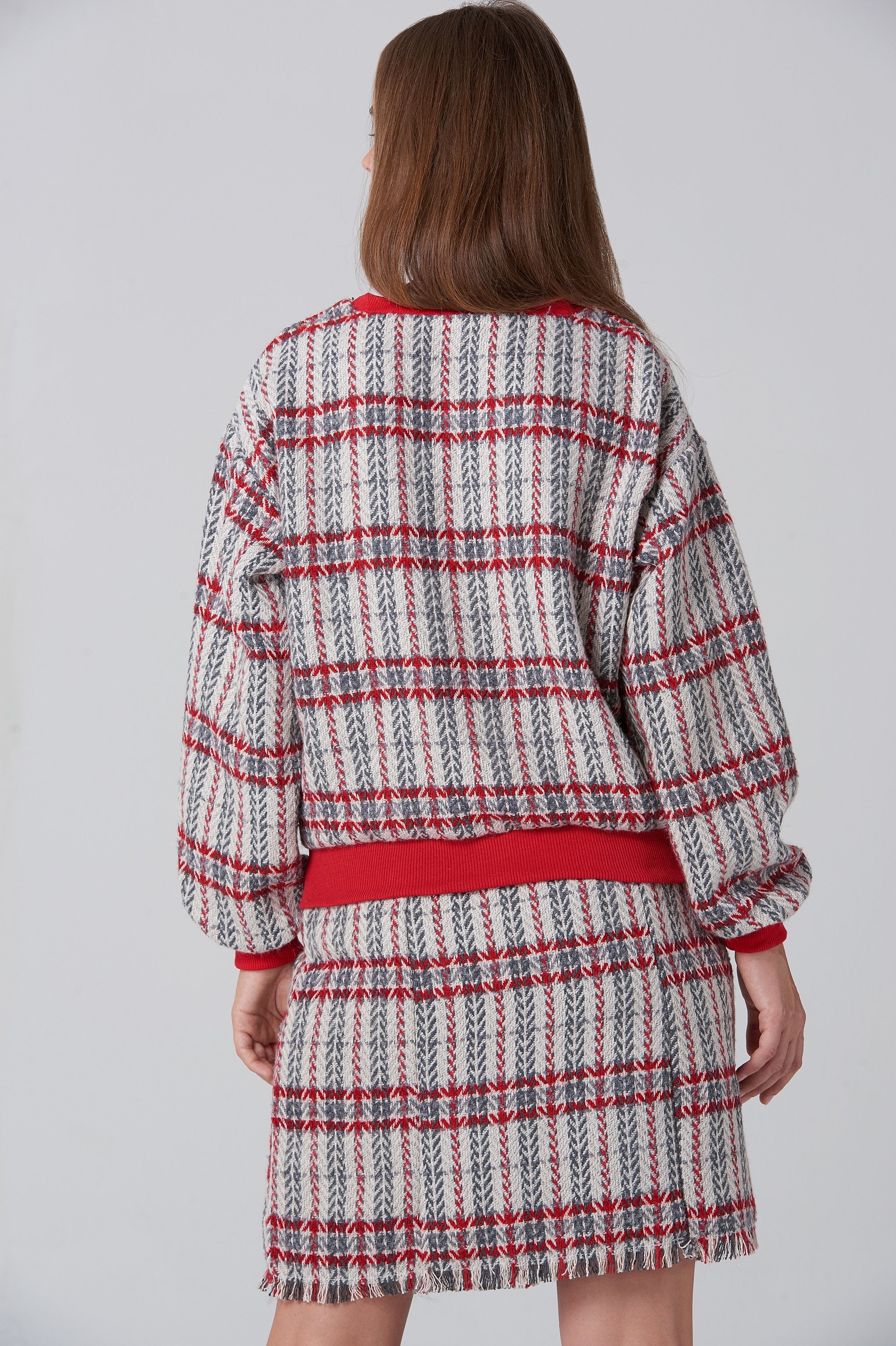 White Tartan Sweater and Skirt Set - ownthelooks-Development White Tartan Sweater and Skirt Set - ownthelooks-Development