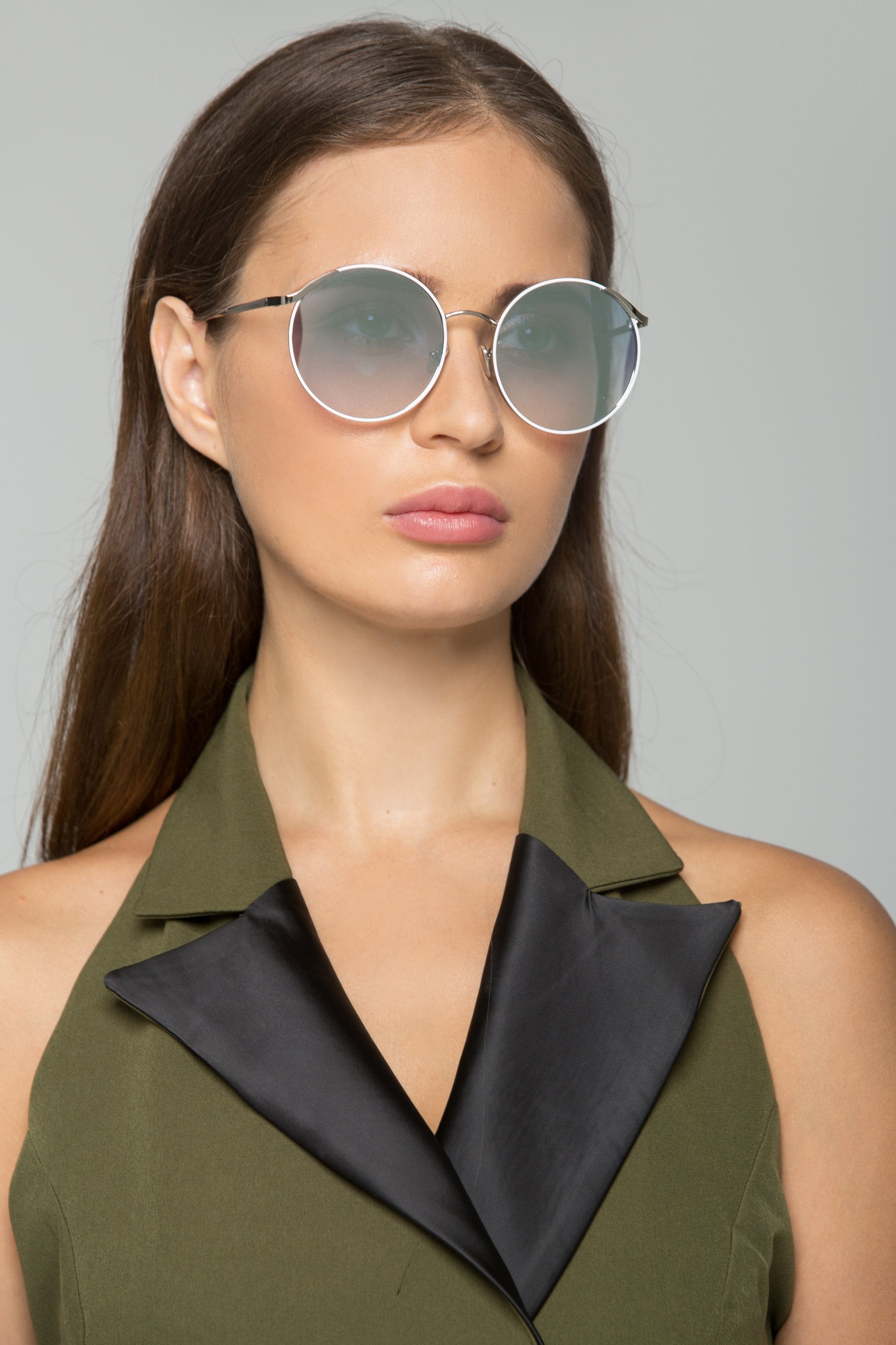 White Trim Rim Round Sunglasses - ownthelooks-Development White Trim Rim Round Sunglasses - ownthelooks-Development