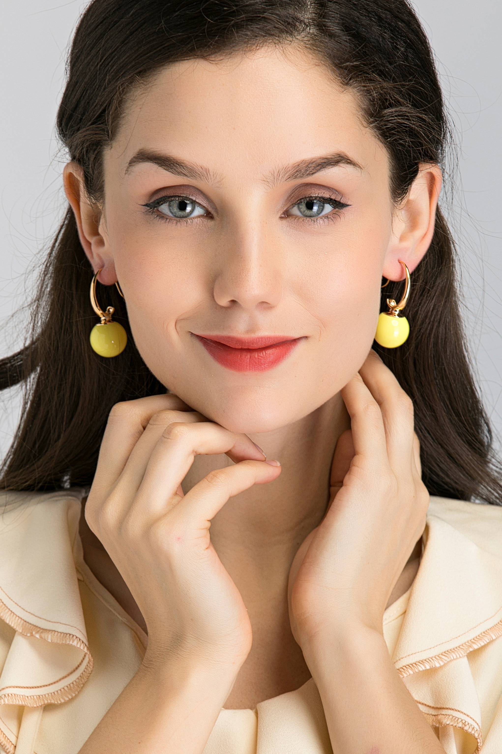 Yellow Sphere Drop Earrings - ownthelooks-Development Yellow Sphere Drop Earrings - ownthelooks-Development