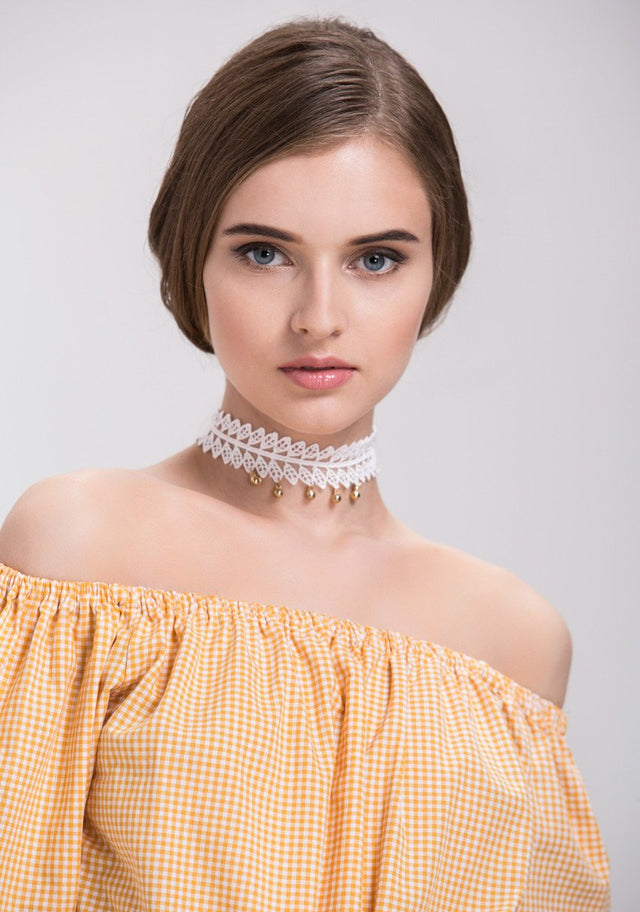 White Leaf Lace Choker Necklace - ownthelooks-Development