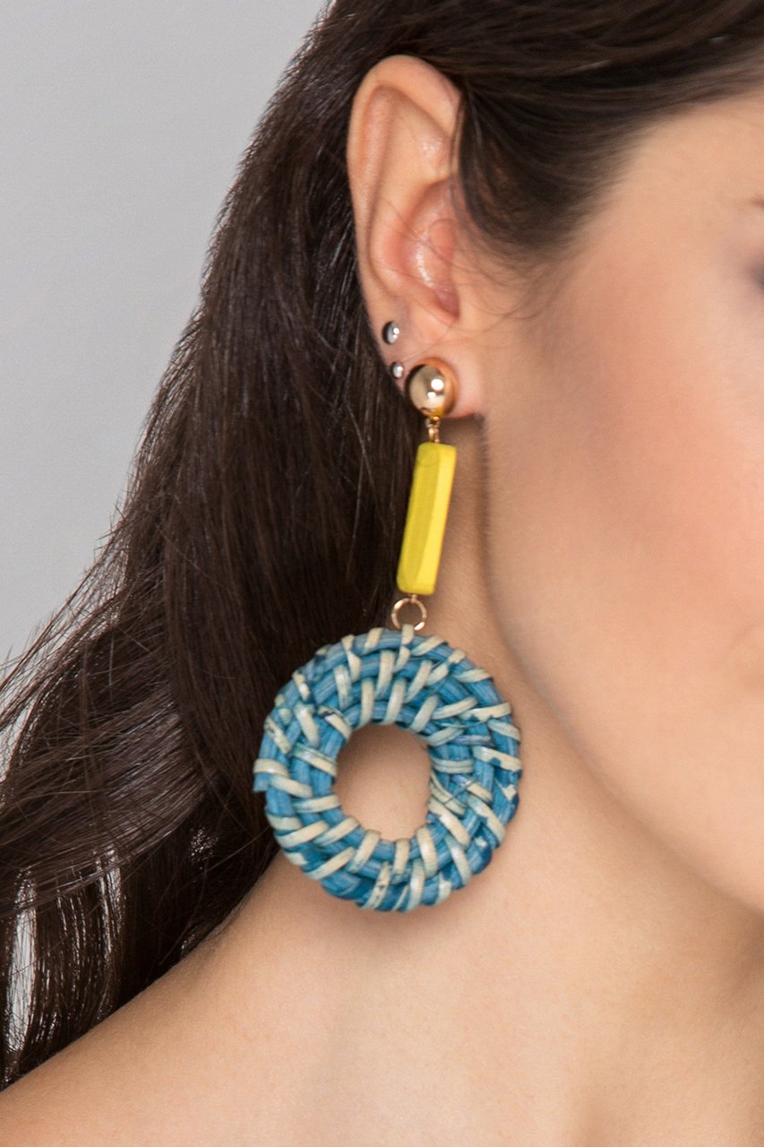 Yellow and Green Twirl Basket Earrings - ownthelooks-Development Yellow and Green Twirl Basket Earrings - ownthelooks-Development