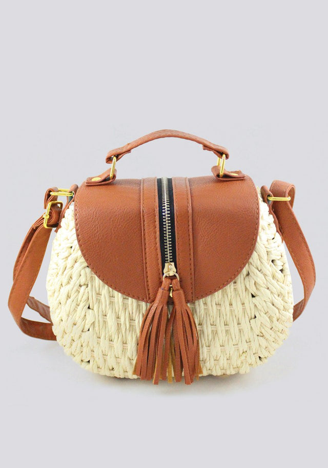 Hobo Basket Tassel Flap Handbag - ownthelooks-Development