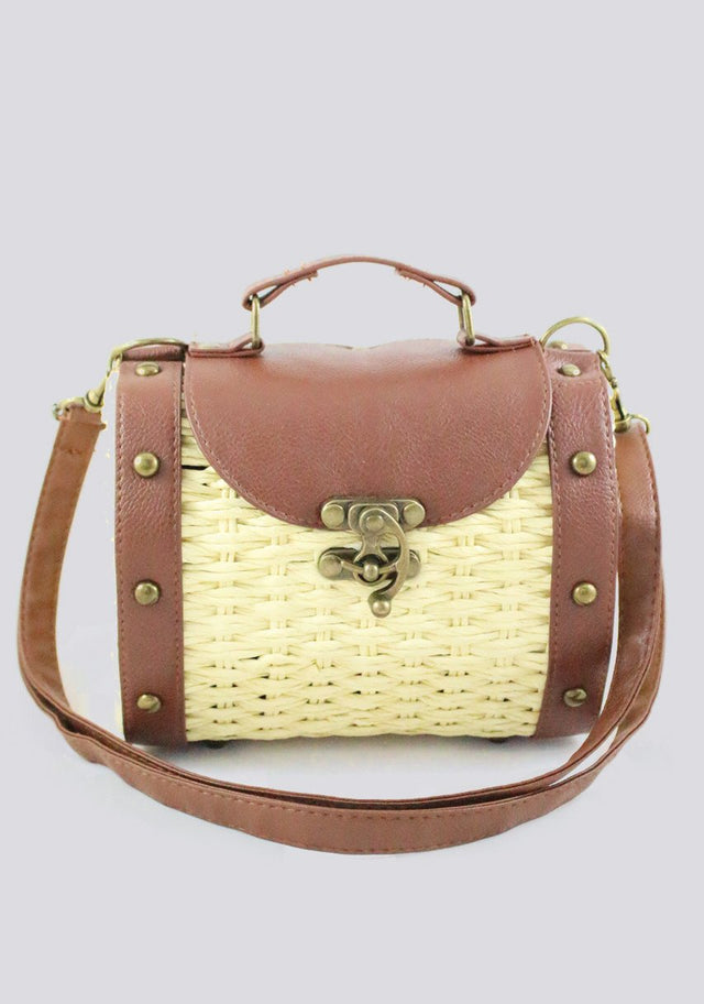 Woven Basket Mini Trunk Crossbody Purse - ownthelooks-Development