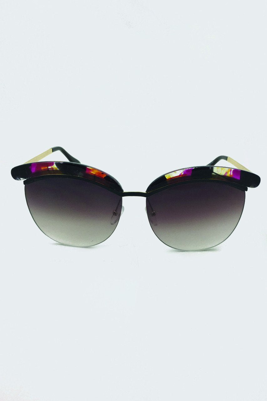 Black and Purple Top Rim Sunglasses - ownthelooks-Development