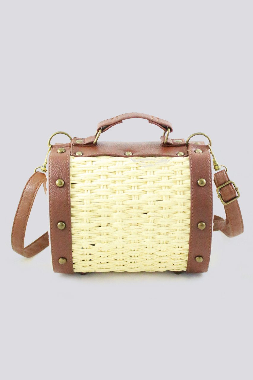 Woven Basket Mini Trunk Crossbody Purse - ownthelooks-Development
