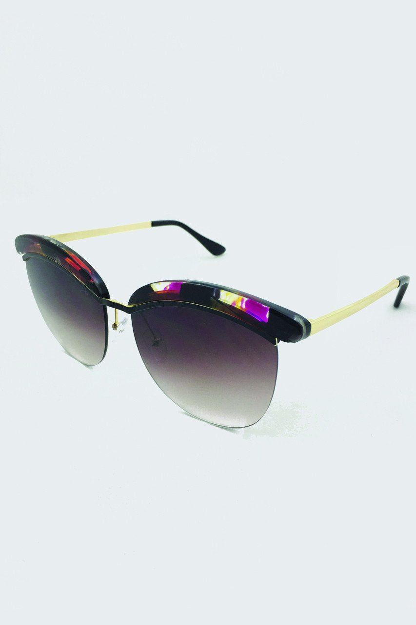 Black and Purple Top Rim Sunglasses - ownthelooks-Development