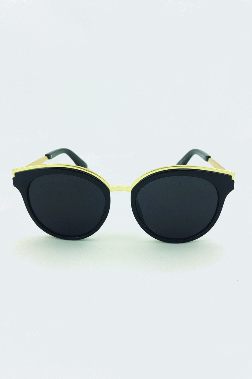 The Real Fouz - Black & Gold Cat Eye Sunglasses - ownthelooks-Development