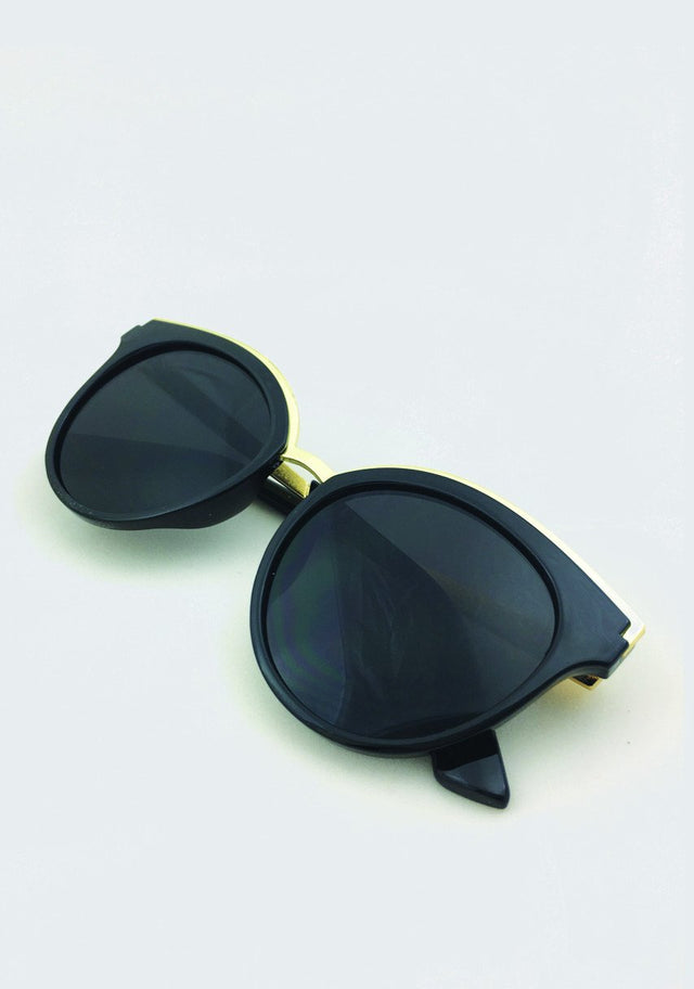 The Real Fouz - Black & Gold Cat Eye Sunglasses - ownthelooks-Development