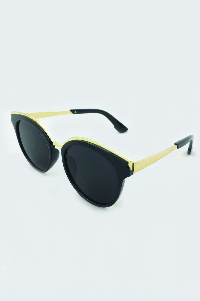 The Real Fouz - Black & Gold Cat Eye Sunglasses - ownthelooks-Development