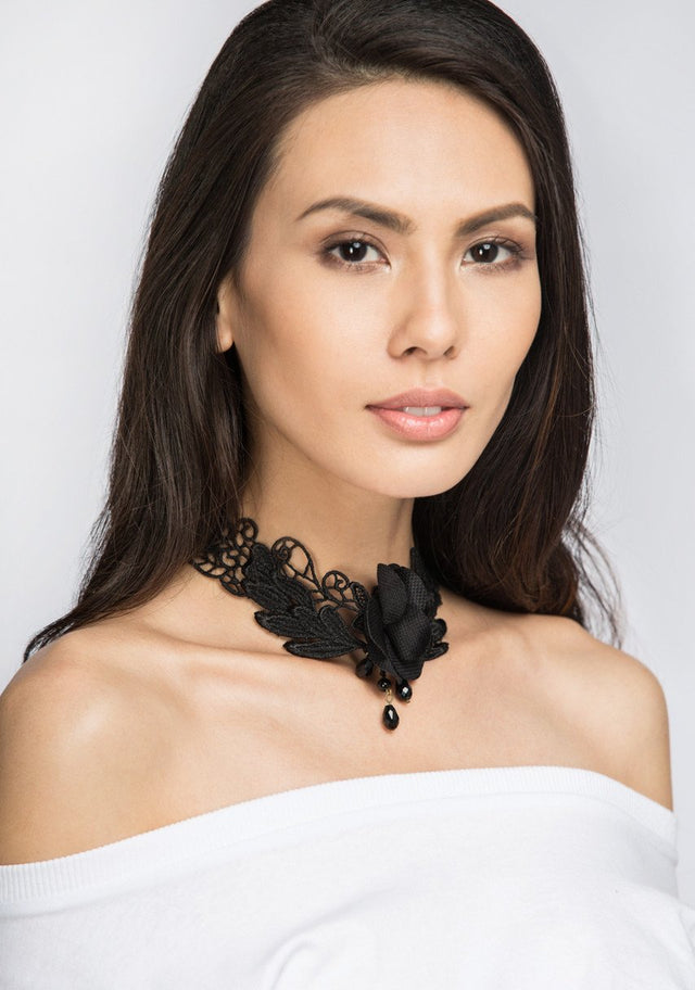 Black Rose Lace Choker Necklace - ownthelooks-Development