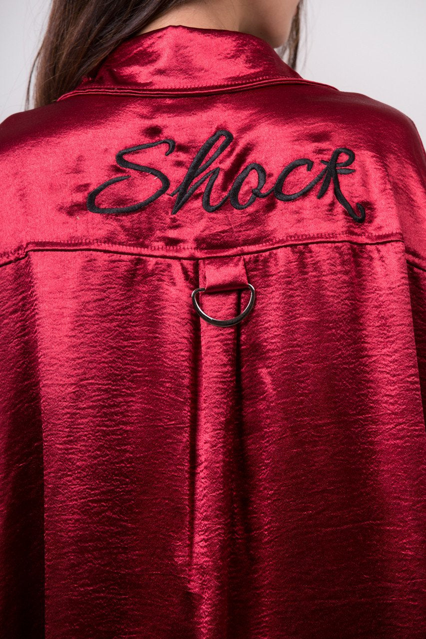 Red Silk Boyfriend Polo - ownthelooks-Development