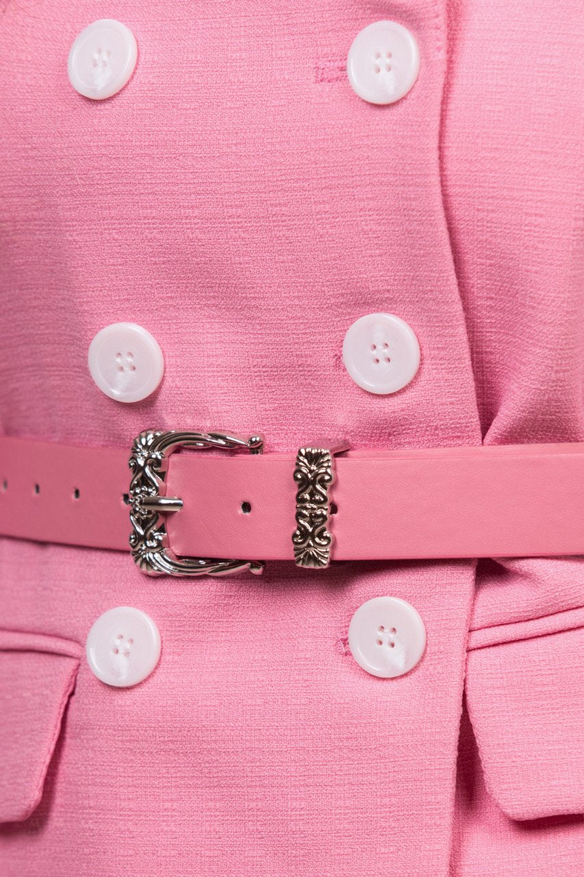 Maram Zbaeda -Pink Tweed Blazer and Short Set - ownthelooks-Development