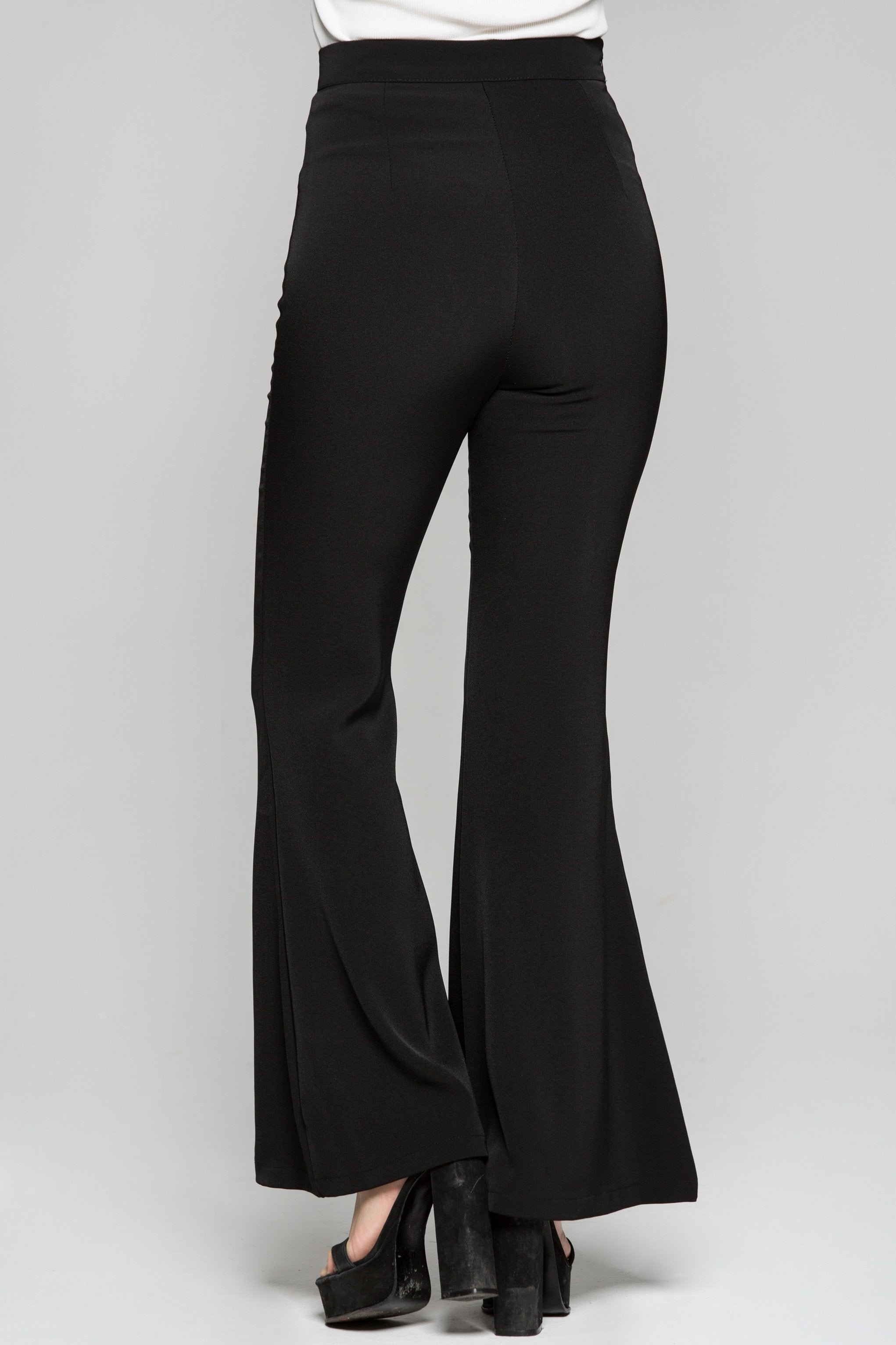 Black Bell Bottom Formal Trousers - ownthelooks-Development