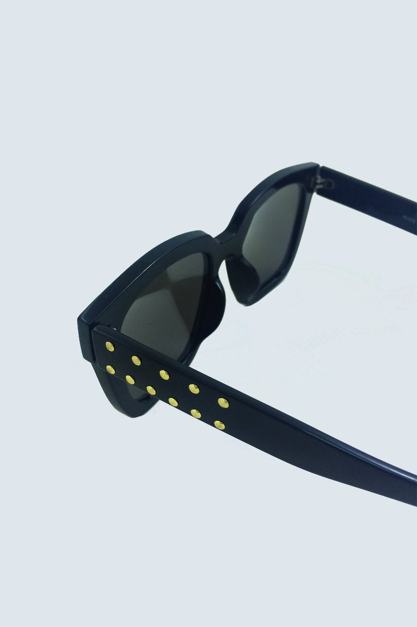 Black & Gold Studded Wayfarer - ownthelooks-Development