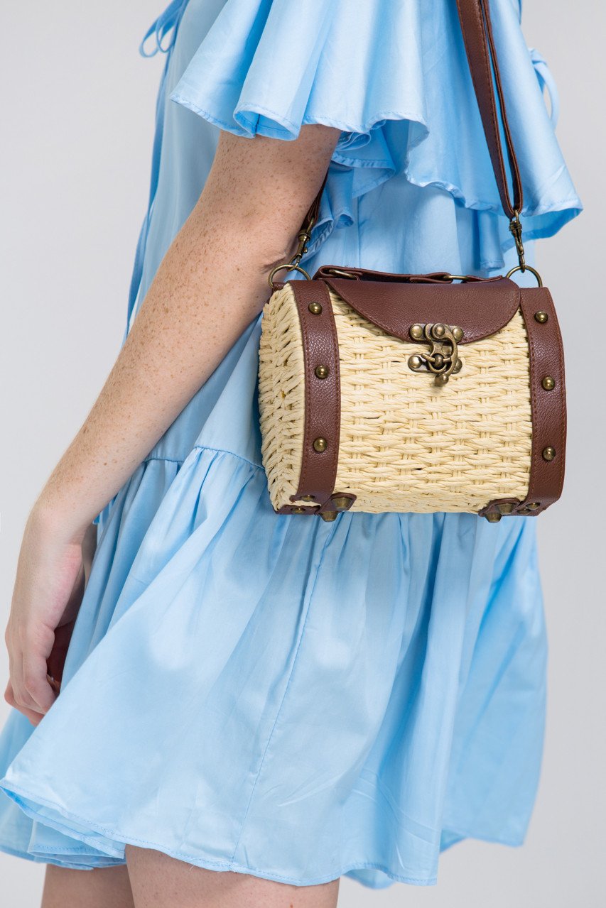 Woven Basket Mini Trunk Crossbody Purse - ownthelooks-Development
