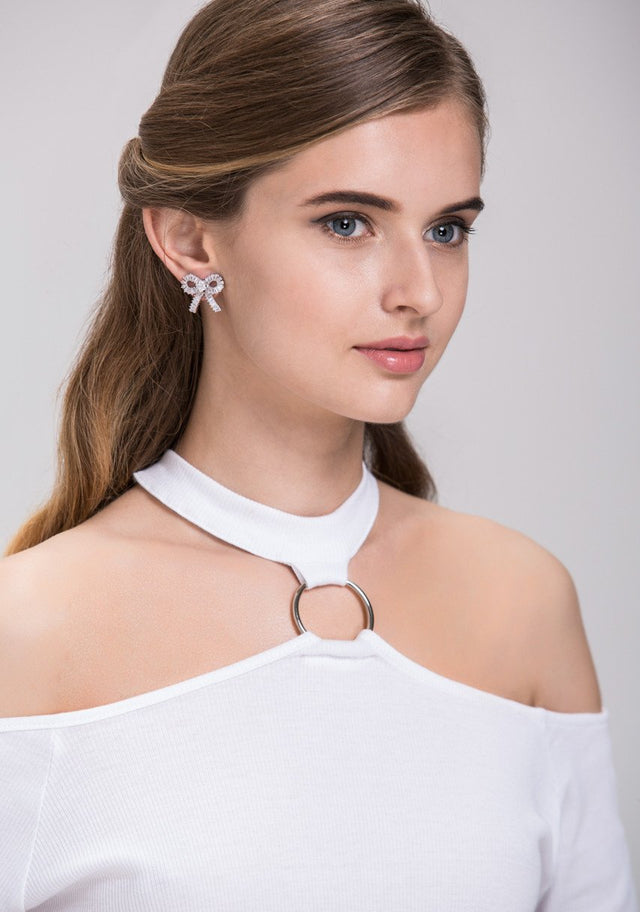 Bow Diamond Earrings - ownthelooks-Development