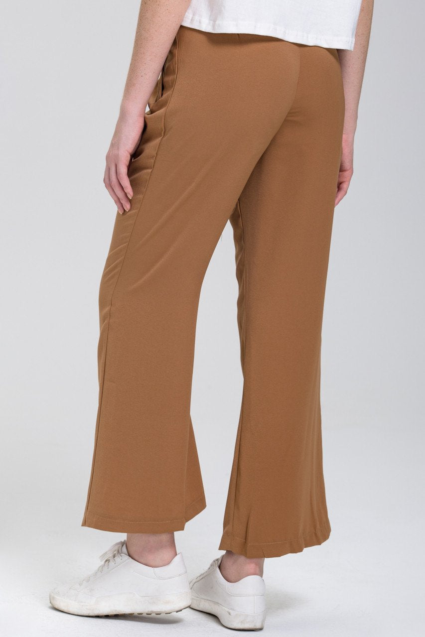 Camel Corset Waist Palazzo Trousers - ownthelooks-Development