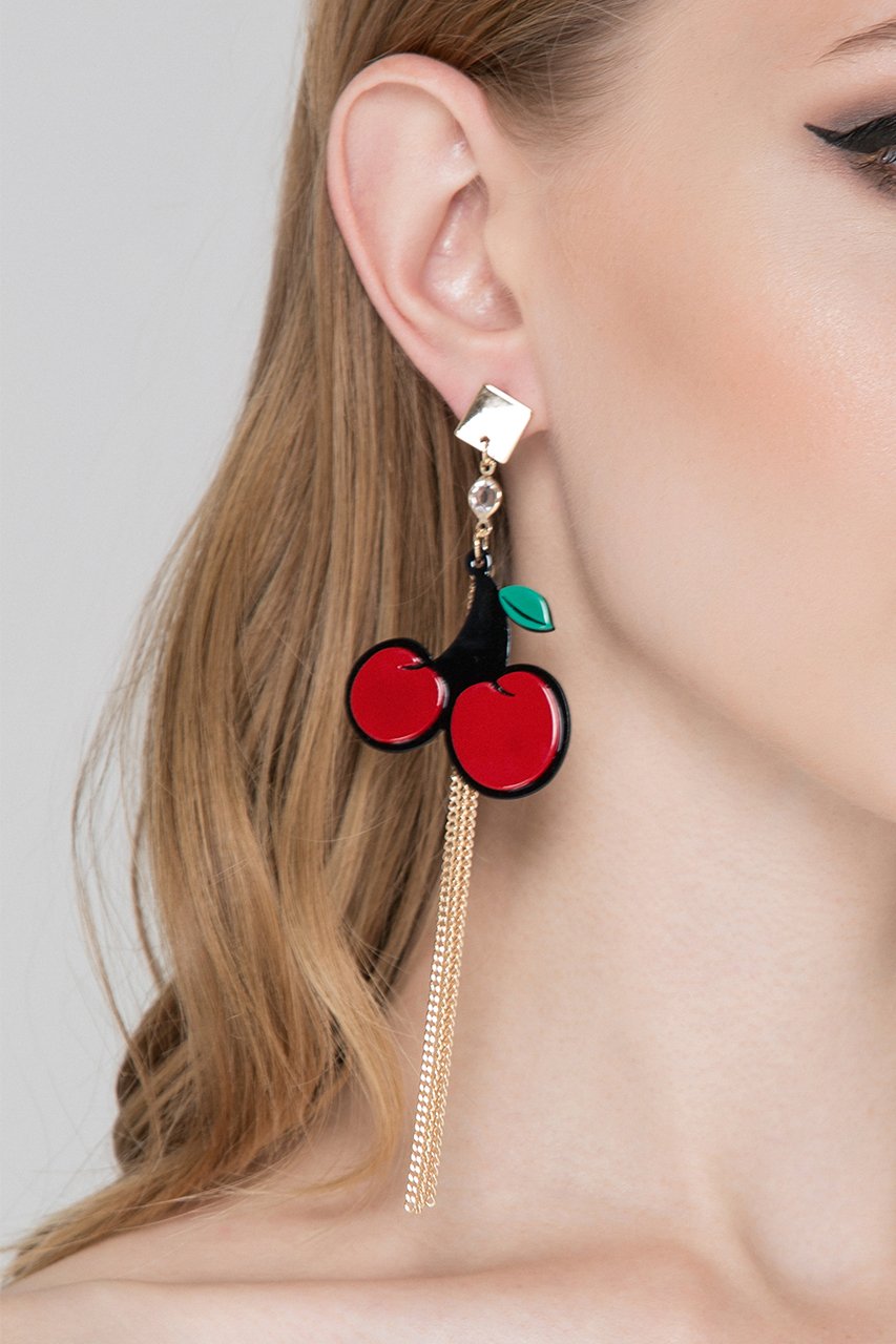 Cherry Acrylic Earrings - ownthelooks-Development