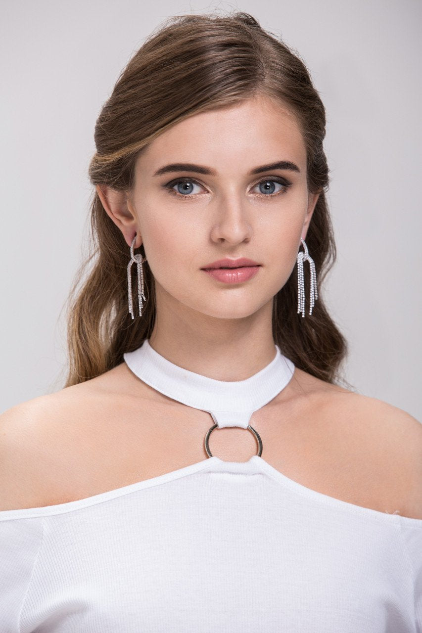 Diamond Knot Dangling Earrings - ownthelooks-Development