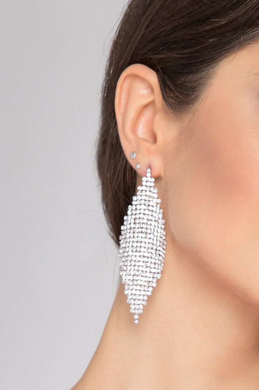 Drape Diamond Mesh Earrings - ownthelooks-Development