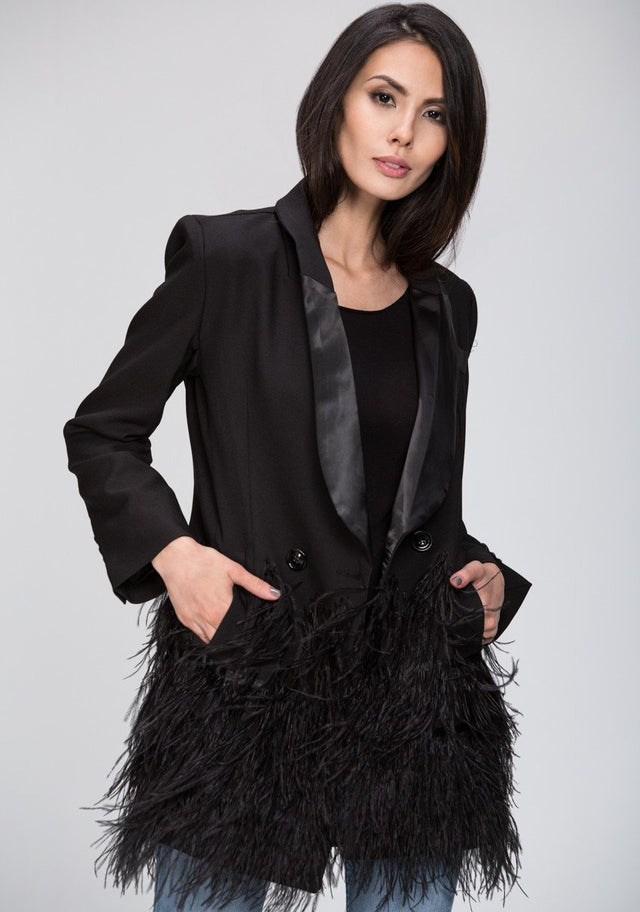 The Real Fouz - Feather Detail Fitted Blazer - ownthelooks-Development