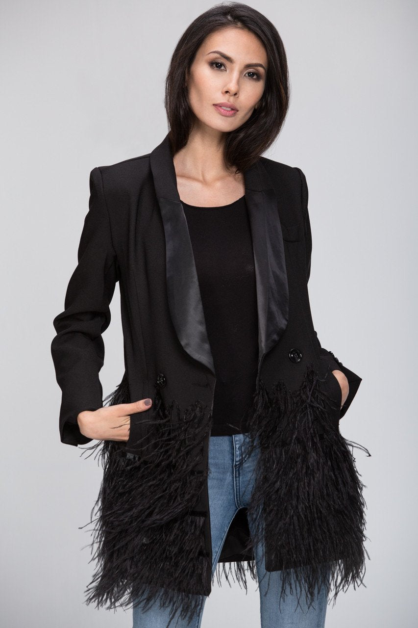 The Real Fouz - Feather Detail Fitted Blazer - ownthelooks-Development