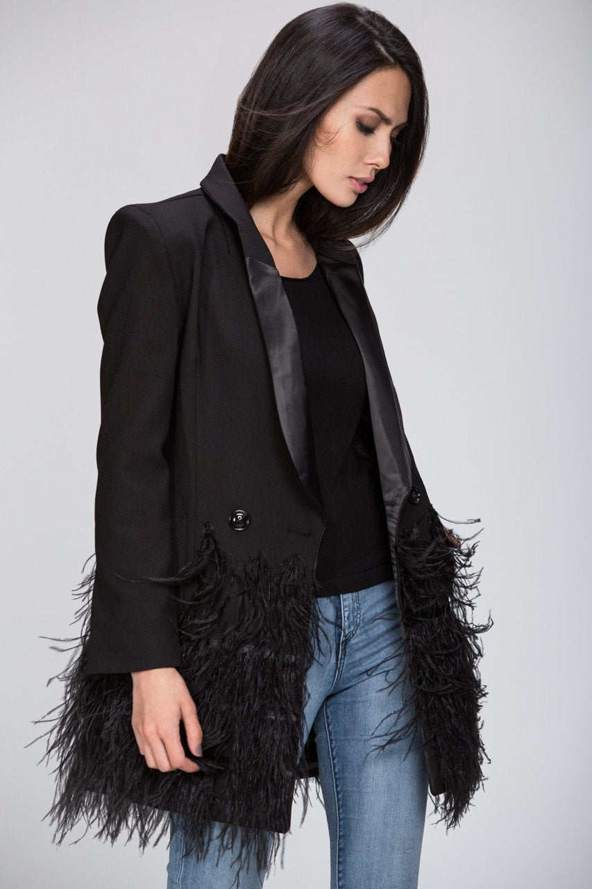 The Real Fouz - Feather Detail Fitted Blazer - ownthelooks-Development